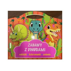ZABAWY Z DINUSIAMI NAKLEJKI KOLOROWANKI ZADANIA