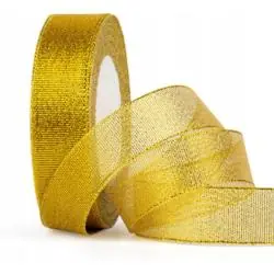 WSTĄŻKA TAŚEMKA DEKORACYJNA ZŁOTA BŁYSZCZĄCA