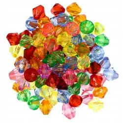 KORALIKI SZLIFOWANE AKRYLOWE 6 MM DIAMENT MIX KOLORÓW 100 SZTUK
