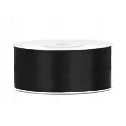 TASIEMKA SATYNOWA CZARNA 2CM X 25M DEKORACYJNA