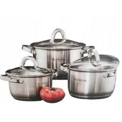 ZESTAW GARNKÓW ZE STALI NIERDZEWNEJ 6 ELEMENTÓW INDUKCJA AMBITION BILBAO
