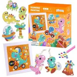 ZESTAW DO WYKLEJANIA DIAMENTOWEGO BRELOK DINOZAUR MOZAIKA DIY 6+