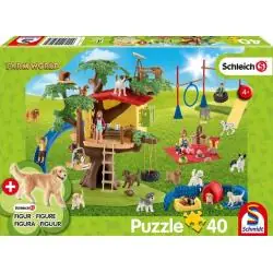 PUZZLE SZCZĘŚLIWE PSY + FIGURKA PSA 40 ELEMENTÓW 4+