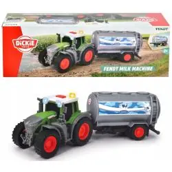 TRAKTOR FENDT Z PRZYCZEPĄ MLECZARSKĄ 26 CM DICKIE TOYS 3+