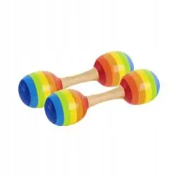 DREWNIANE MARAKASY GRZECHOTKI PODWÓJNE RĘCZNIE MALOWANE GOKI 3+