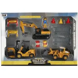 ZESTAW MASZYN BUDOWLANYCH 3 SZT KOPARKA WÓZEK WIDŁOWY MEGA CREATIVE 3+
