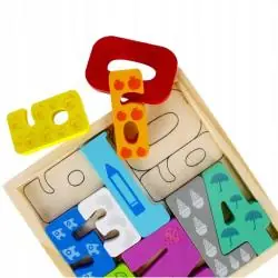 DREWNIANA UKŁADANKA CYFERKI 10 ELEMENTÓW EDUKACYJNA MEGA CREATIVE 3+