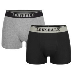 MAJTKI BOKSERKI MĘSKIE XXL 2PACK CZARNY + SZARY LONSDALE