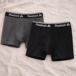 BOKSERKI MĘSKIE 2-PACK XXL CZARNE + SZARY MELANŻ REEBOK