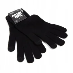 RĘKAWICZKI ZIMOWE MĘSKIE PATRIOTIC CZARNE PIĘCIOPALCZASTE