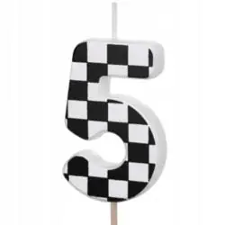 ŚWIECZKA NA TORT CYFRA 5 SZACHOWNICA