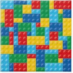 SERWETKI URODZINOWE KLOCKI 33 x 33 CM 20 SZTUK