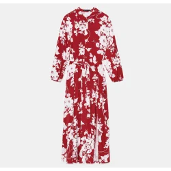 SUKIENKA MIDI MOHITO CZERWONA W KWIATY ROZMIAR 38