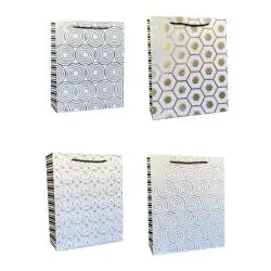 TOREBKA PREZENTOWA METALIZOWANA 30X40X12 CM ELEGANCKA TORBA NA PREZENT