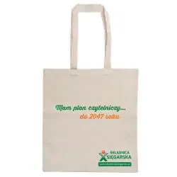 TORBA BAWEŁNIANA NA KSIĄŻKI „MAM PLAN CZYTELNICZY… DO 2047 ROKU” – I JUŻ JEST OPÓŹNIENIE