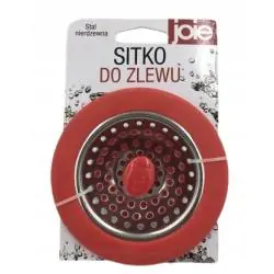 1. SITKO DO ZLEWU JOIE STAL NIERDZEWNA CZERWONE FILTR ODPŁYWU