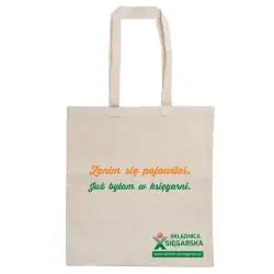 TORBA BAWEŁNIANA NA KSIĄŻKI "ZANIM SIĘ POJAWIŁEŚ. JUŻ BYŁAM W KSIĘGARNI” – MIŁOŚĆ OD PIERWSZEJ OKŁADKI