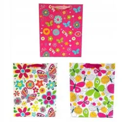 TOREBKA PREZENTOWA L KWIATY I MOTYLE CARUNO