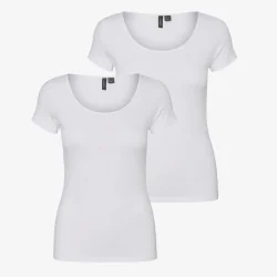 T-SHIRT DAMSKI BIAŁY 2 SZT. ROZMIAR L VERO MODA