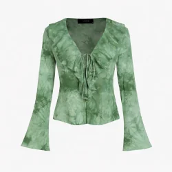 BLUZKA DAMSKA Z SZEROKIMI RĘKAWAMI CIDER ROZMIAR L