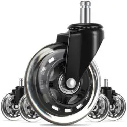 KAUCZUKOWE KÓŁKA DO FOTELA BIUROWEGO I GAMINGOWEGO GAMVIS 73MM ROLL-PRO V2 5SZT