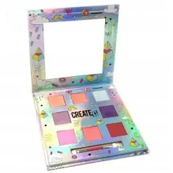 PALETA DO MAKIJAŻU DLA DZIECI Z LUSTERKIEM I HOLOGRAFICZNYM OPAKOWANIEM 6+