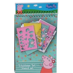ZESTAW KOLOROWANEK SZABLONÓW I NAKLEJEK ŚWINKA PEPPA A5
