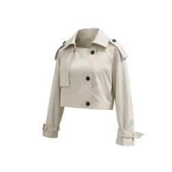 KRÓTKA KURTKA DAMSKA TRENCZ BEŻOWA DAZY ROZMIAR S