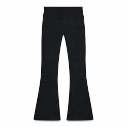 CZARNE SPODNIE DZWONY PRĄŻKOWANE OCIEPLANE M/L