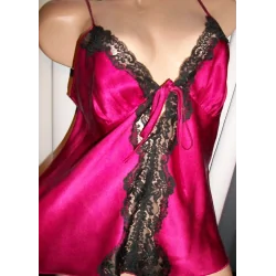 KOSZULKA NOCNA SATYNOWA Z KORONKĄ ROZMIAR M VICTORIA SECRET