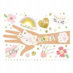 TATUAŻE ZMYWALNE KOTKI MIX WZORÓW 12 SZTUK PARTYDECO