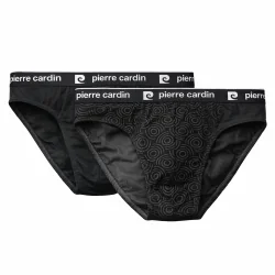 SLIPY MĘSKIE PIERRE CARDIN 2-PAK CZARNE GRAFITOWE ROZMIAR XXL