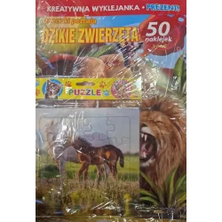 DZIECIAKI POZNAJĄ DZIEKI ZWIERZĘTA KREATYWNA WYKLEJANKA + PUZZLE