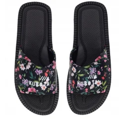 KLAPKI DAMSKIE KUBOTA CZARNE FLOWER NA RZEP ROZMIAR 40