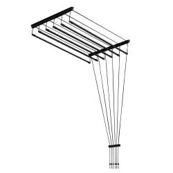 SUSZARKA SUFITOWA CZARNA 6 PRĘTÓW 120 CM NA PRANIE DO WEWNĄTRZ I NA ZEWNĄTRZ