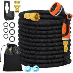 WĄŻ OGRODOWY ROZCIĄGLIWY 5–15M + PISTOLET 8W1 AKCESORIA ZESTAW DO PODLEWANIA