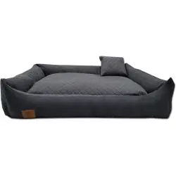 LEGOWISKO DLA PSA 120X80 CM GRAFITOWE KANAPA KOJEC Z PODUSZKĄ ODOLPLUSZ
