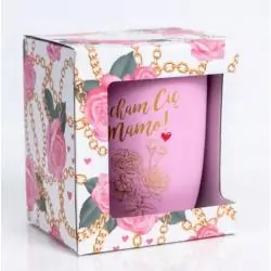 KUBEK RÓŻOWY MATOWY KOCHAM CIĘ MAMO 430 ML