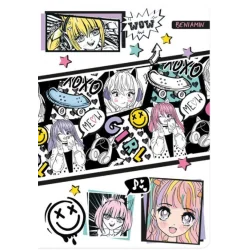 ZESZYT W KRATKĘ Z OKŁADKĄ PP MANGA 60 KARTEK A5