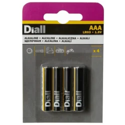 DIALL BATERIE ALKALICZNE AAA 4 SZTUKI 1,5V