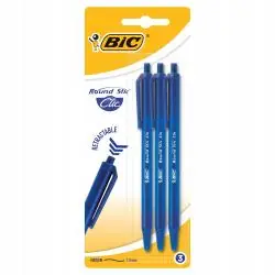 DŁUGOPIS ROUND STIC CLIC NIEBIESKI 3 SZTUKI BIC