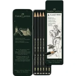 ZESTAW OŁÓWKÓW GRAFITOWYCH 9000 ART 6 SZT HB–8B FABER CASTELL