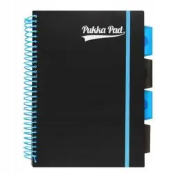 KOŁOZESZYT NEON 100 KARTEK 4 PRZEKŁADKI CZARNY B5 PUKKA PAD