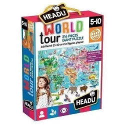 PUZZLE PODRÓŻ DOOKOŁA ŚWIATA HEADU EDUKACYJNE MONTESSORI 5+