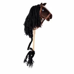 HOBBY HORSE KOŃ NA KIJU CIEMNY BRĄZ DLA DZIECI
