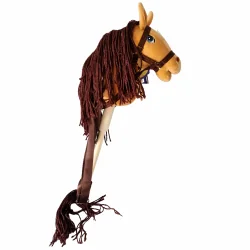 HOBBY HORSE KOŃ NA KIJU JASNY BRĄZ DLA DZIECI