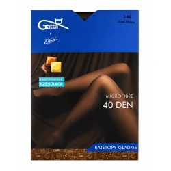 RAJSTOPY DAMSKIE GŁADKIE DARK CHOCO 40 DEN ROZMIAR 3-M GATTA