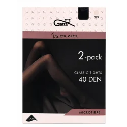 RAJSTOPY CZARNE 2-PACK MICROFIBRA 40 DEN ROZMIAR 2-S GATTA