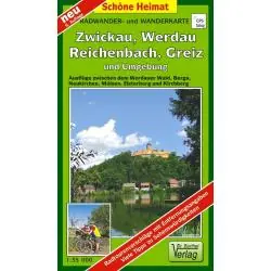 RADWANDER- UND WANDERKARTE WÄLDER UM ZWICKAU, WERDAU UND GREIZ UND UMGEBUNG 1 : 35 000