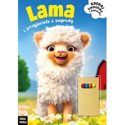 LAMA I PRZYJACIELE Z ZAGRODY. KOLOROWANKA Z KREDKAMI